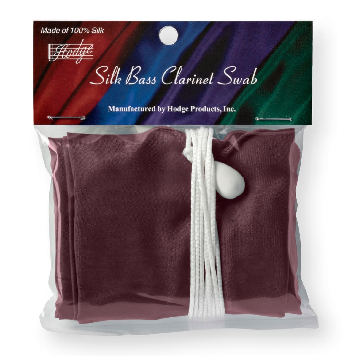 Hodge Silk Bass Clarinet Swab - Burgundy