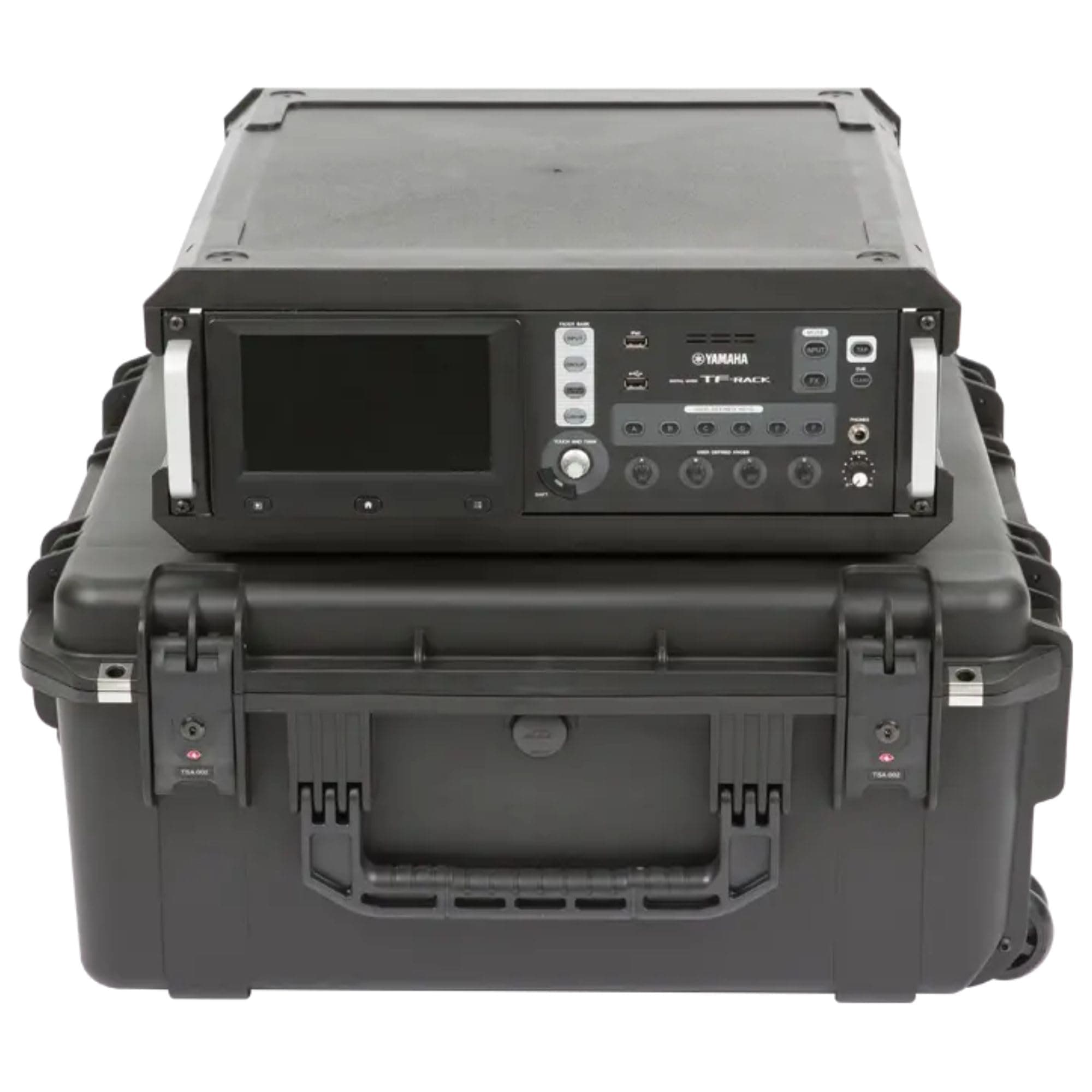 iSeries Case with Removeable 3U  Injection Molded 20" Rack Cage, TSA Locking Latches, Wheels