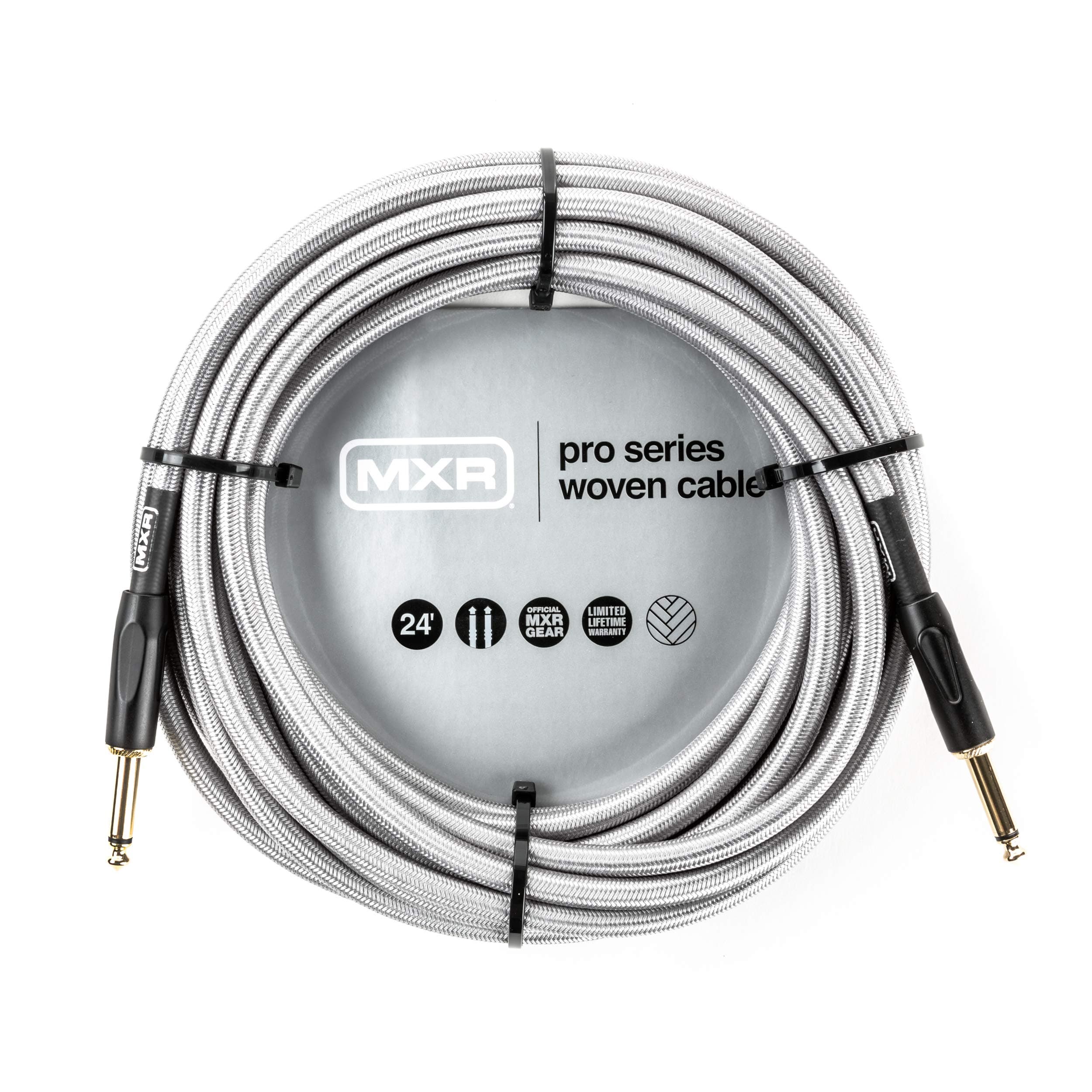 MXR INSTR CBL WOVEN SILVER 24FT-EA