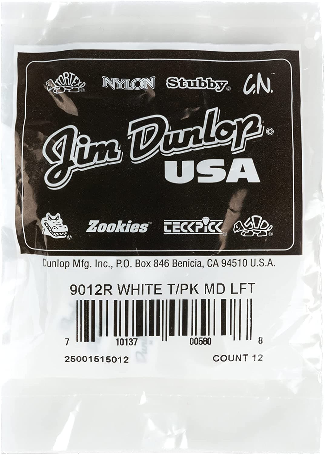Dunlop ThumbPick,White,Med,LEFT,bag/12