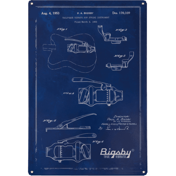 Bigsby® Blueprint Tin Sign