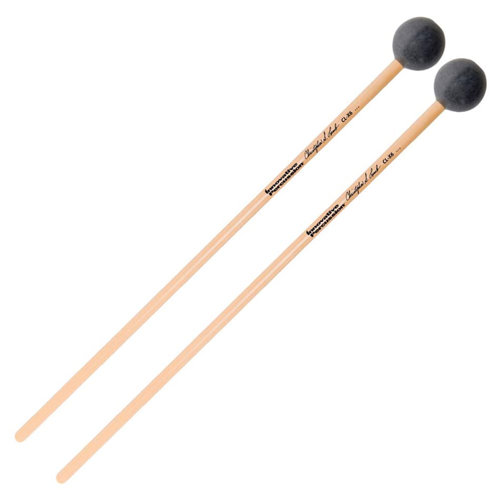 Innovative Percussion Mallets, Xylophone,  Hard Dark, 1-1/8" Nylon Top-Weighted,  Graphite, Rattan