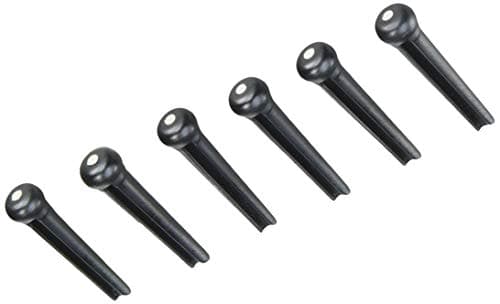 Graph Tech TUSQ Traditional Bridge Pins, Black, 2mm White Dot
