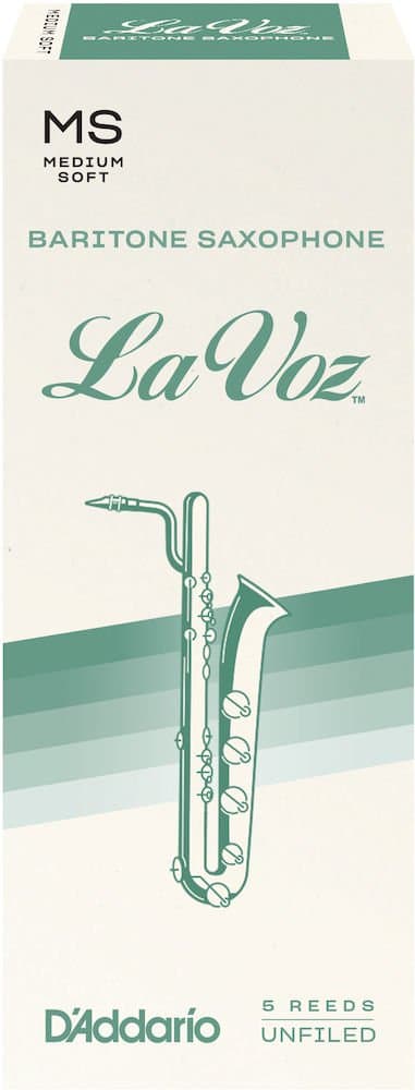 La Voz Baritone Saxophone Reeds, Medium Soft, 5 count