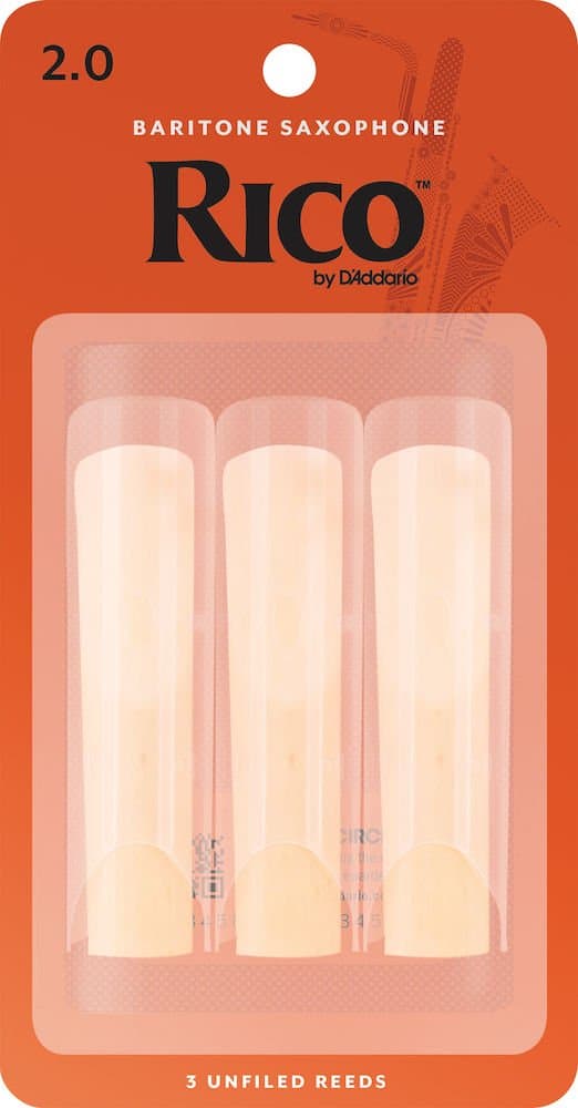 Reeds, Rico, Baritone Sax, Strength 2, 3ct