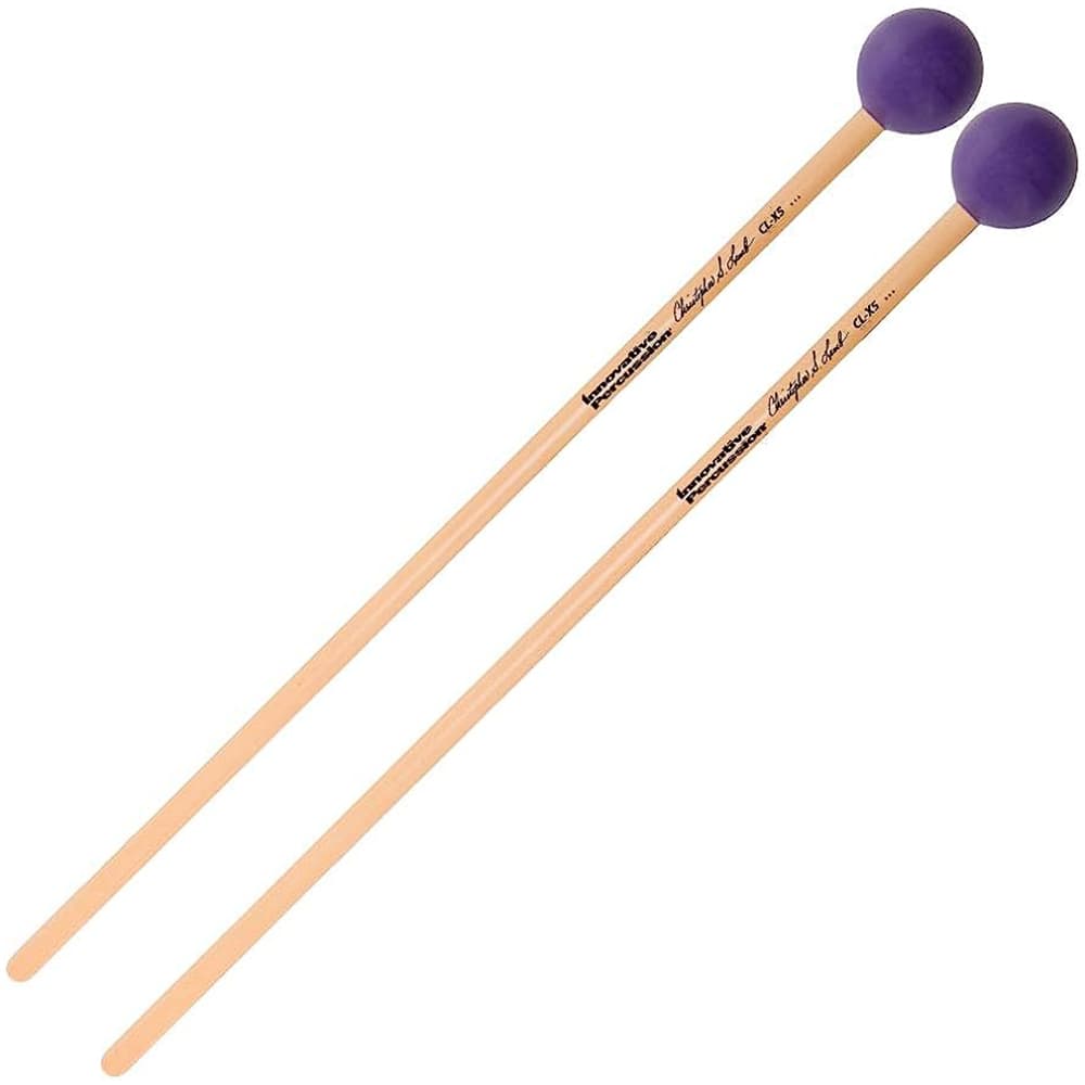 Innovative Percussion Mallets, Xylophone, Hard Bright Xylophone Mallets, 1-1/8" Nylon, Purple, Rattan
