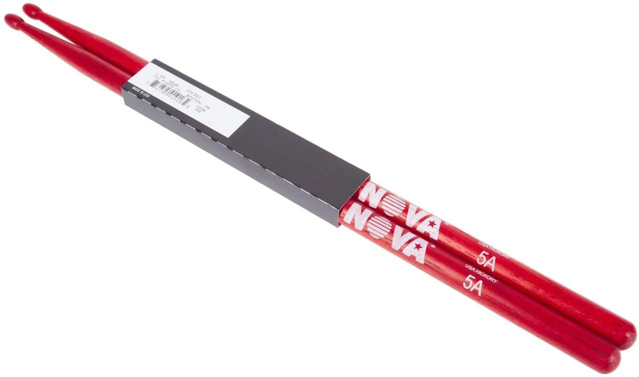 Vic Firth 5A in red with NOVA imprint