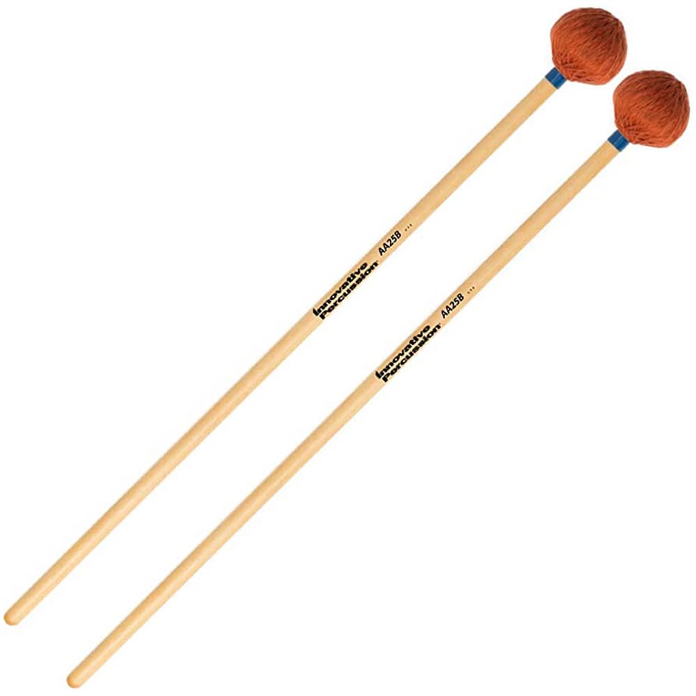 Innovative Percussion Medium Vibraphone / Marimba Mallets - Orange Cord - Birch