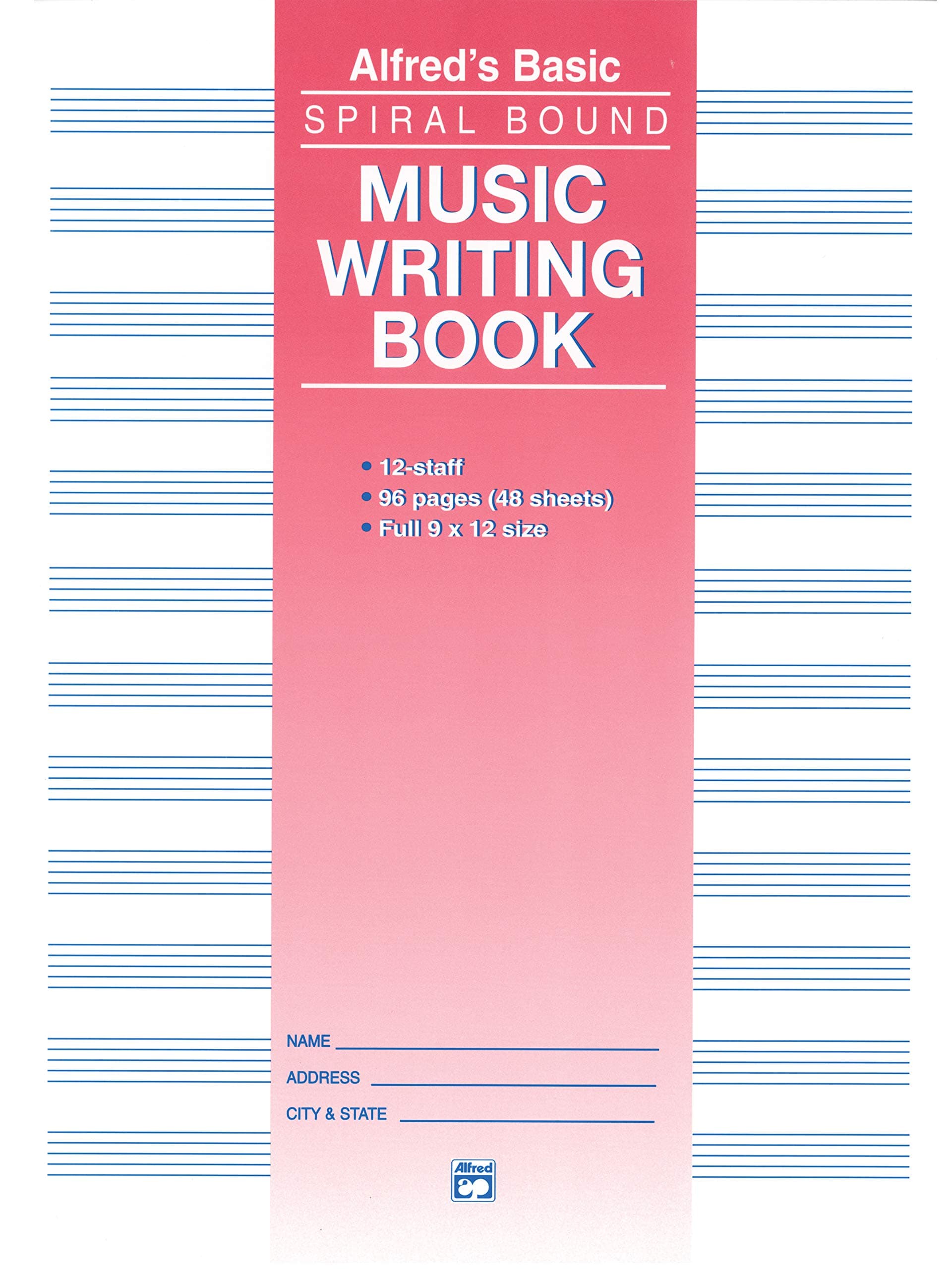 12 Stave Music Writing Book (9" x 12")