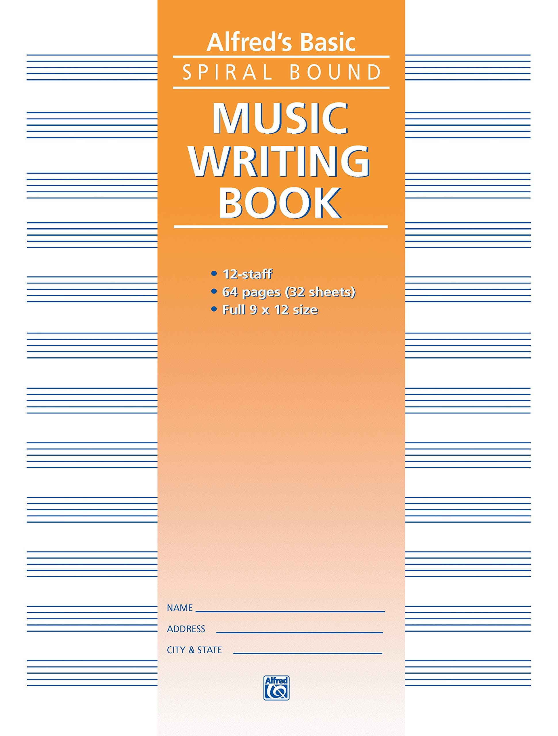 12 Stave Music Writing Book (9" x 12")