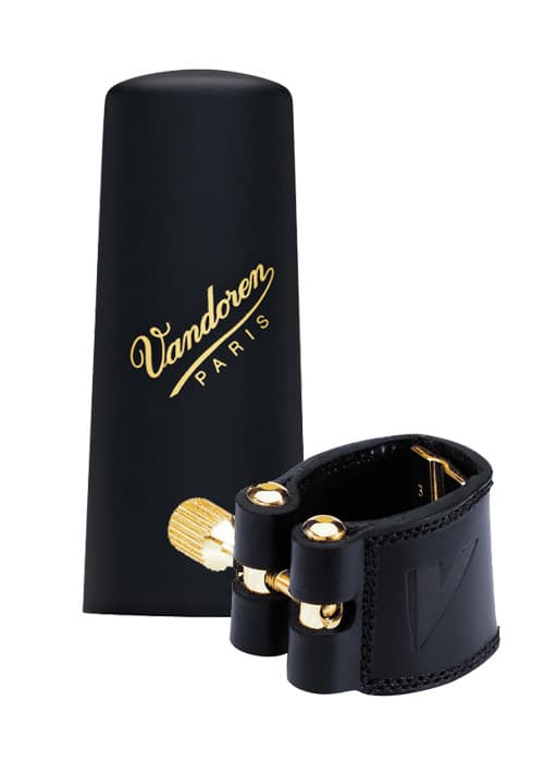 Vandoren Leather Ligature and Plastic Cap for Tenor Saxophone; Includes 3 Interc